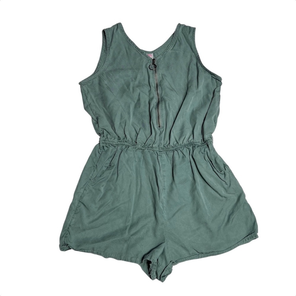 Justice Green Elastic Waist Romper